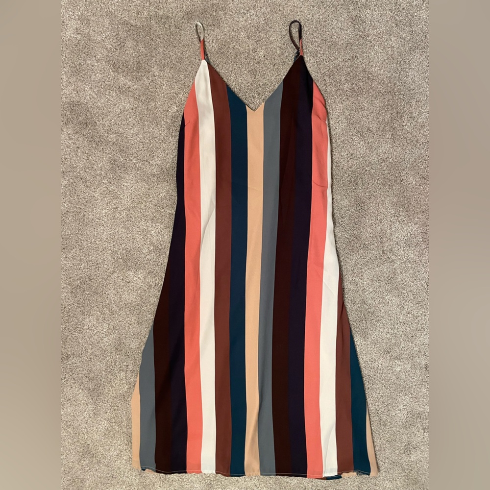 Lulu's Multicolor Asymmetrical Striped Dress